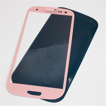 Pink Front Screen Glass Lens for Samsung Galaxy S3 i9300 + Adhes